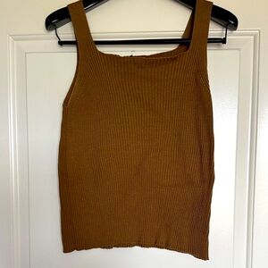Ann Taylor Tan Ribbed Tank Top